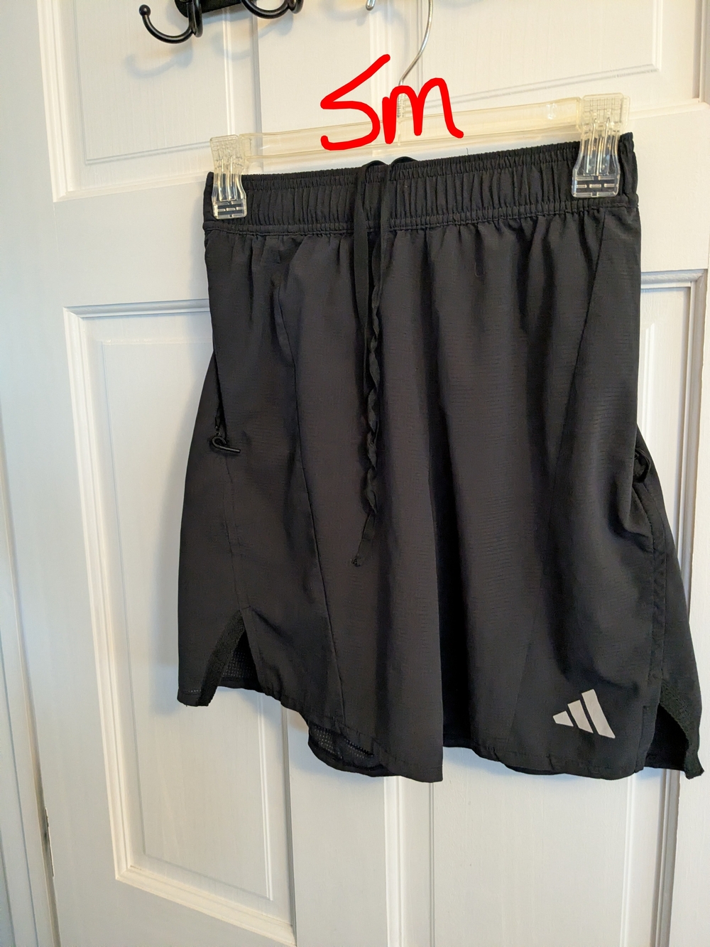 adidas Black Athletic Shorts with Drawstring Waist